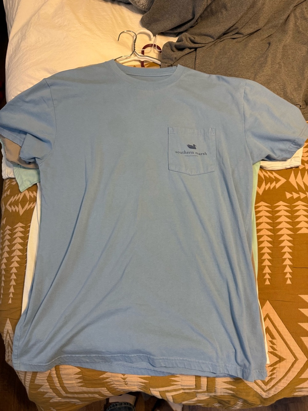 Southern Marsh Light Blue Pocket Tee - Men's Short Sleeve